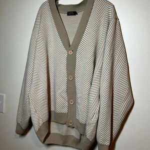 Boohoo man large Cream Cardigan